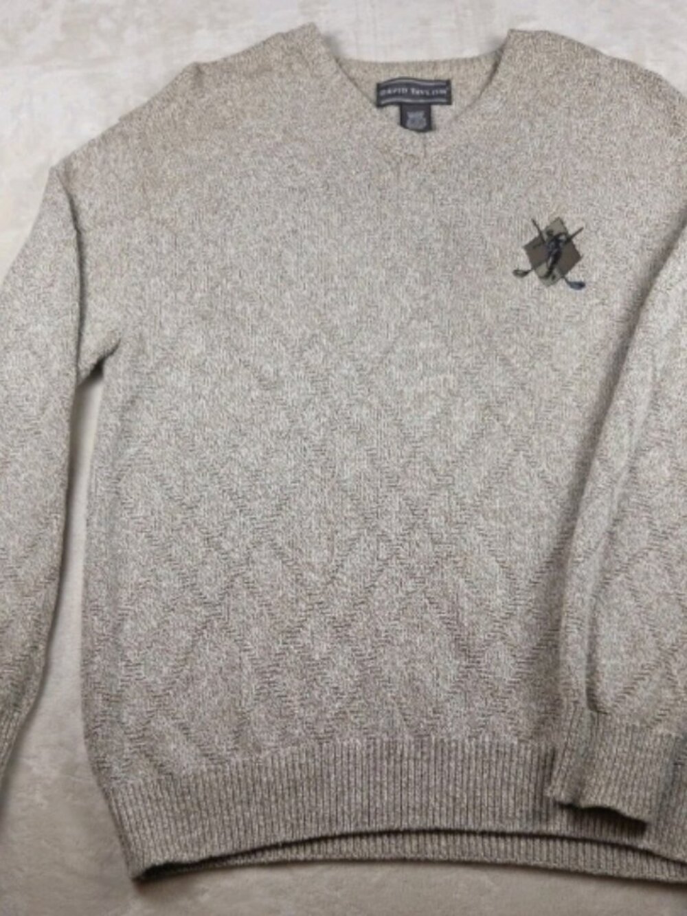 David Taylor Men’s V‑Neck Golf Sweater – Made in USA – Size M